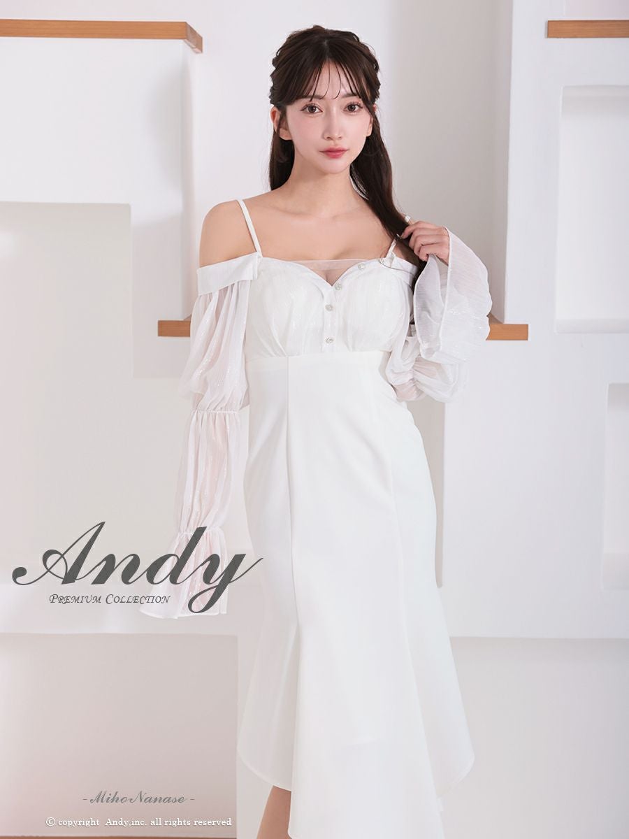 Andy/アンディ】肩あき キャミソール 長袖 フレアスリーブ タイト