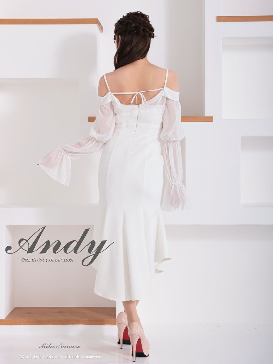 Andy/アンディ】肩あき キャミソール 長袖 フレアスリーブ タイト