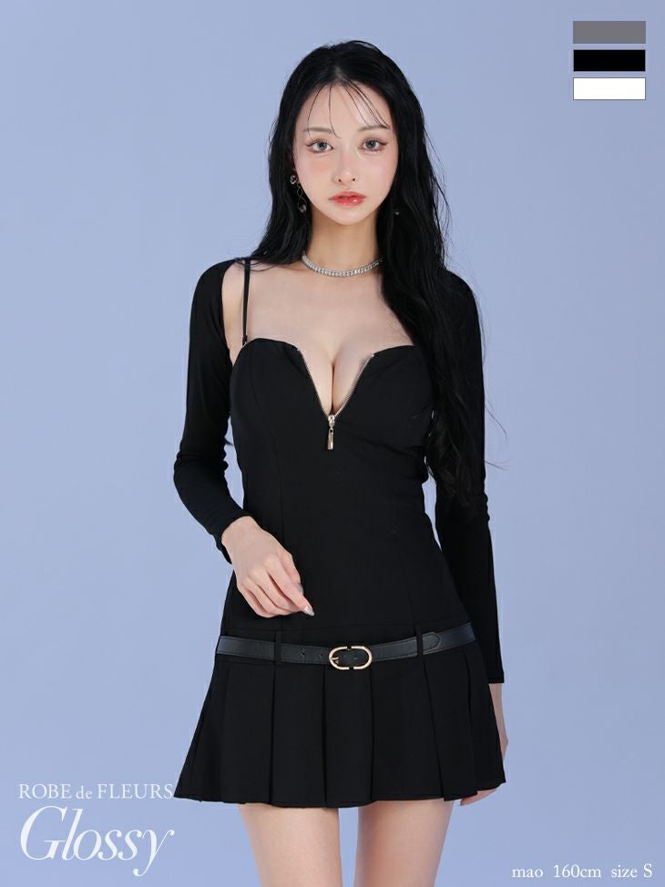 Glossy by ROBE de FLEURS/グロッシー】ベルトデザイン ジップデザイン