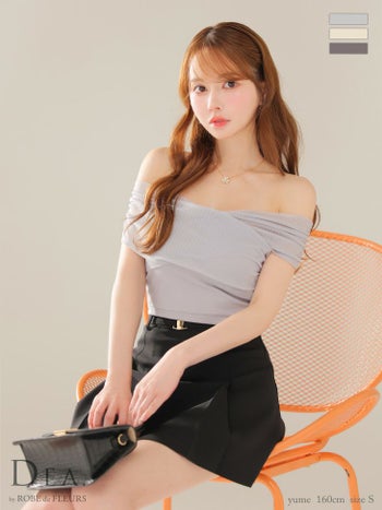 キャバドレス DEA ROBE de FLEURS ディア ローブドフルール セットアップ オフショルダー シンプル チュール フレアミニドレス 