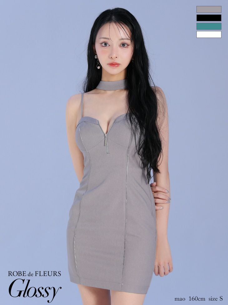 Glossy by ROBE de FLEURS/グロッシー】キャミソール ジップデザイン 