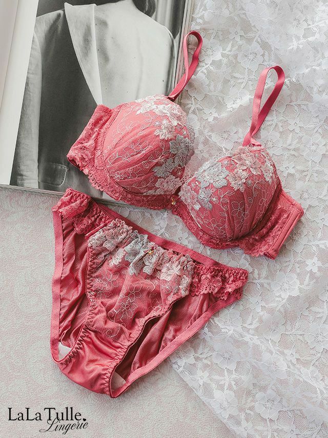 勝負下着 フラワー　レース エレガント カップ ブラジャー＆ショーツ 2点セット