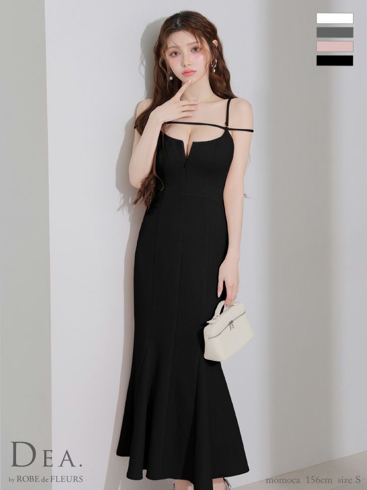 キャバドレス DEA.by ROBE de FLEURS ディア デコルテコード バックオープン キルティング エレガント バストカット キャミソール マーメイドロングドレス