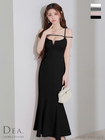 キャバドレス DEA.by ROBE de FLEURS ディア デコルテコード バックオープン キルティング エレガント バストカット キャミソール マーメイドロングドレス