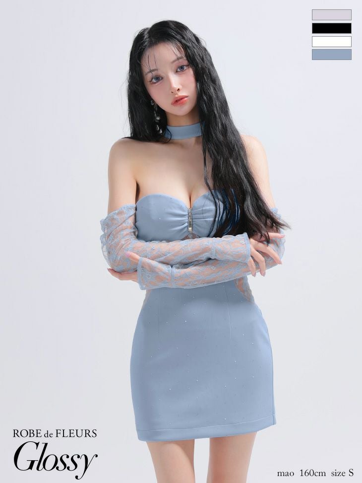 Glossy by ROBE de FLEURS/グロッシー】ワンカラー ジップデザイン