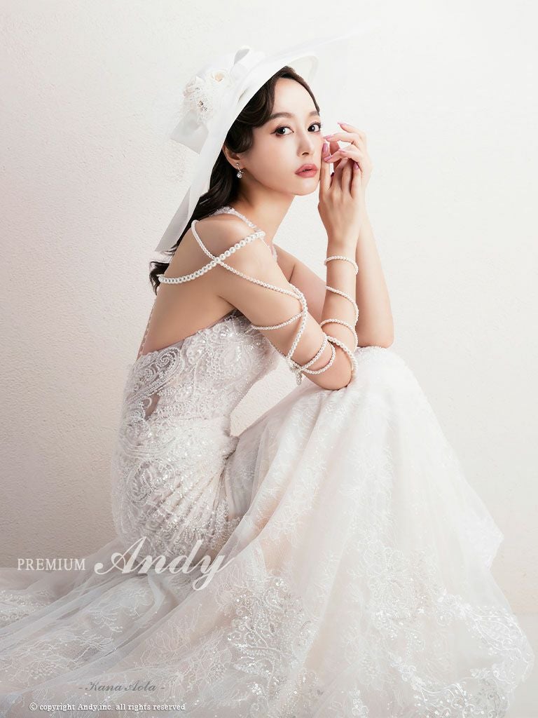 PREMIUM Andy/プレミアム アンディ】ノースリーブ フラワー 刺繍