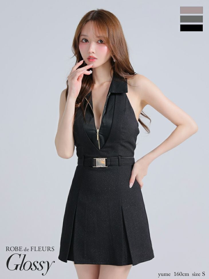Glossy by ROBE de FLEURS/グロッシー】ジップデザイン ウエストベルト