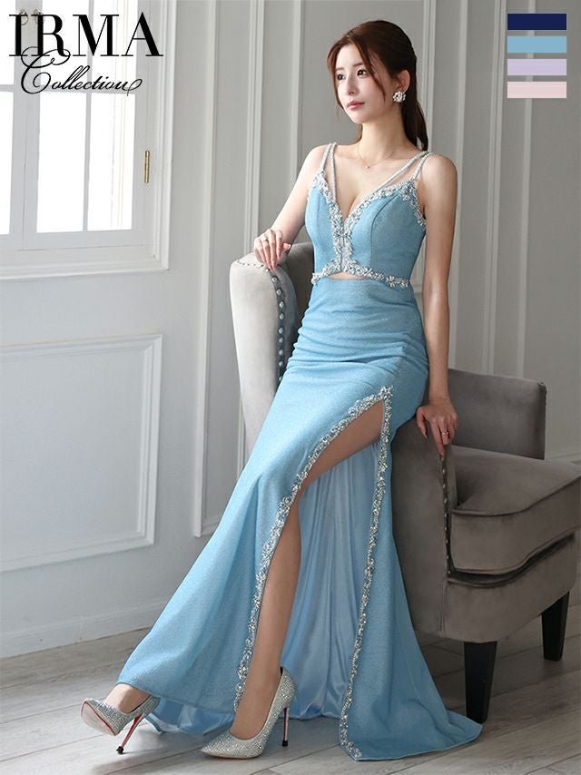 IRMA/イルマ】ノースリーブ フラワーレース シースルー ワンカラー