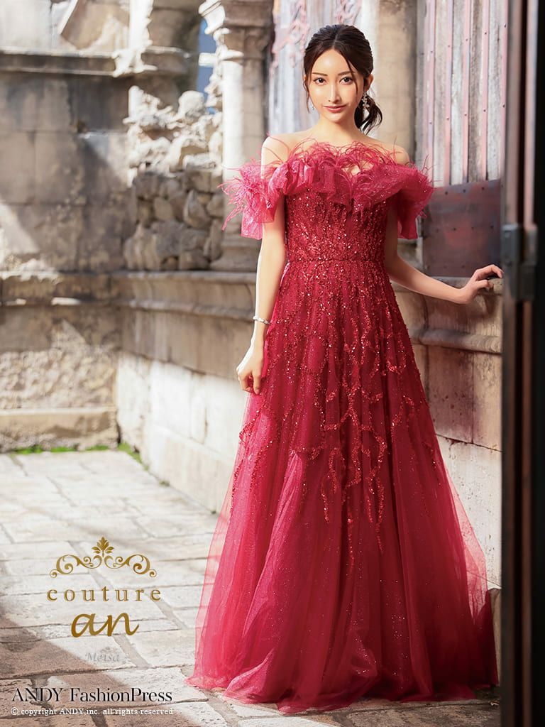 couture an/クチュール アン】シフォン ベアトップ フラワー ドット柄