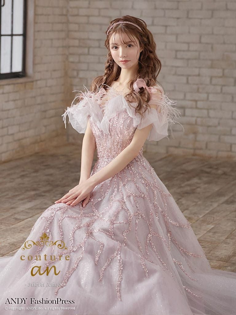 couture an/クチュール アン】半袖 オフショルダー フェザー フリル 