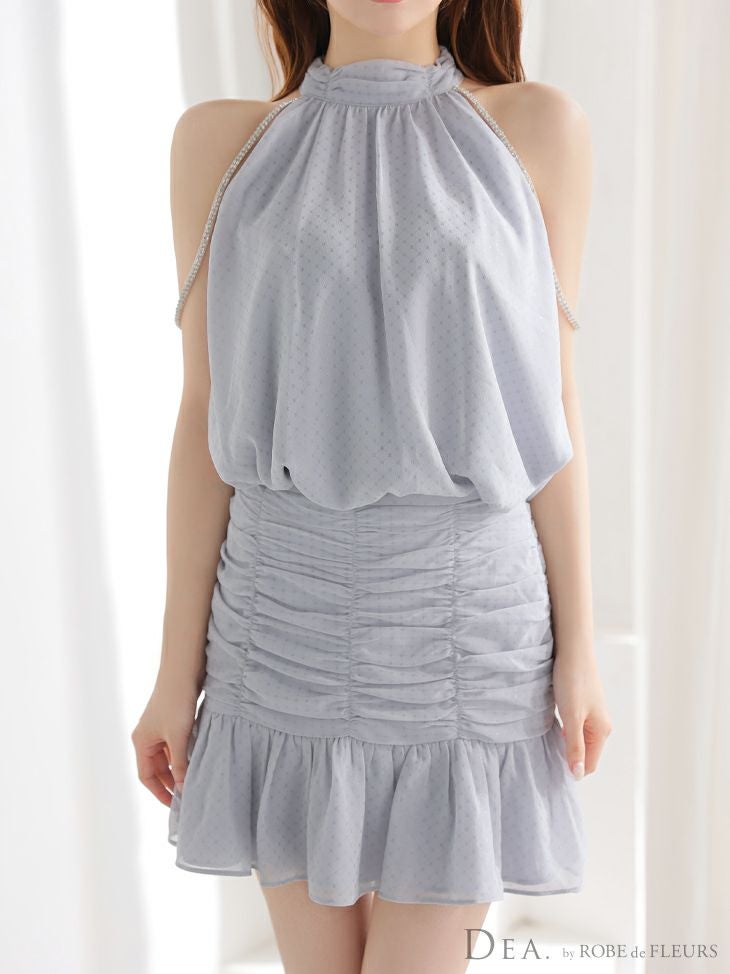 DEA.by ROBE de FLEURS/ディア】ホルターネック ドット柄 シフォン