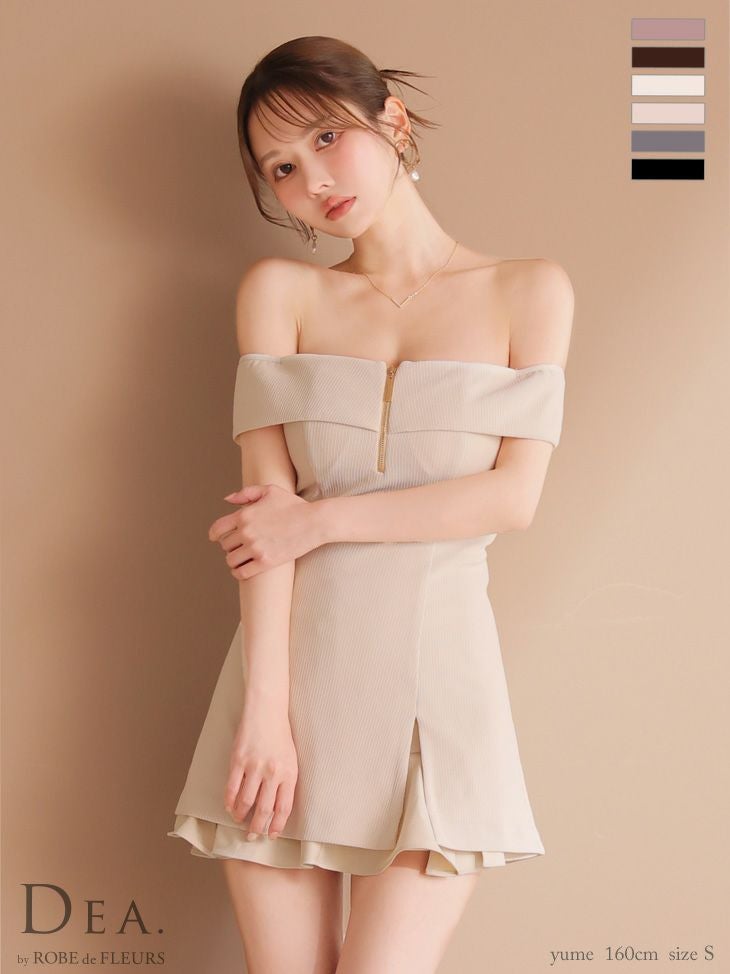 DEA. by ROBE de FLEURS オフショルミニドレス 予約商品【9月上旬入荷予定】【DEA.by ROBE de FLEURS/ディア】オフ