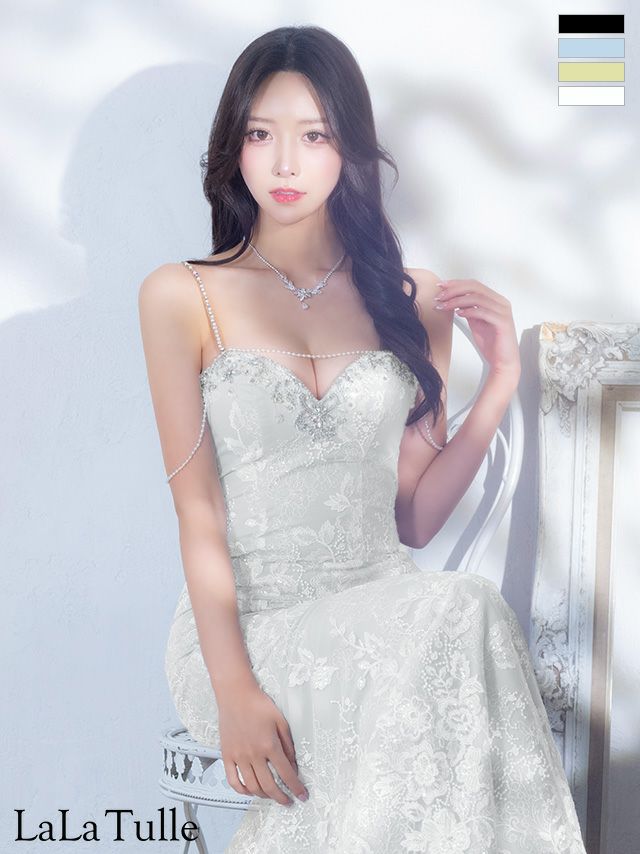 キャバドレス Angel R エンジェルアール パール キャミソール オープンバスト セクシー 2way ベアトップ マーメイドロングドレス