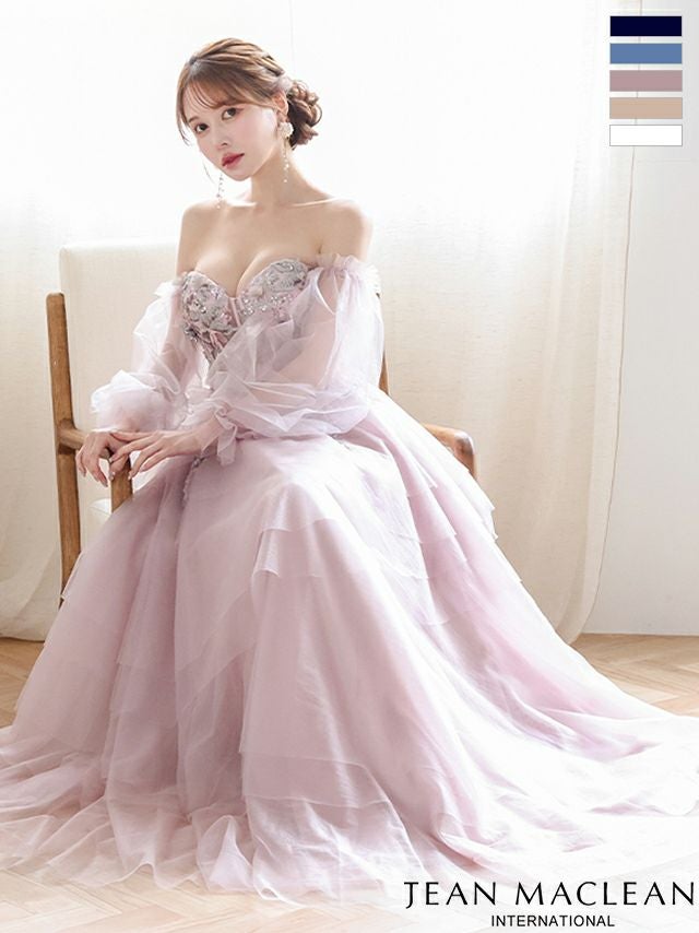 JEANMACLEAN/ジャンマクレーン】オフショルダー フラワー刺繍 レース