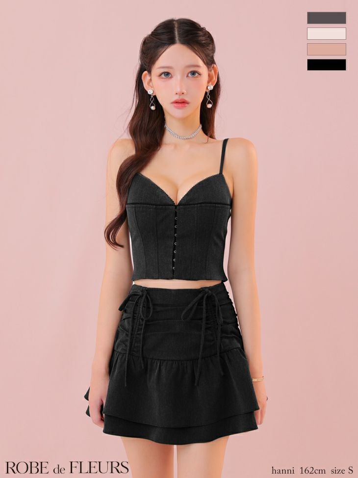 ROBEdeFLEURS/ローブドフルール】ジップデザイン ビジュー シンプル