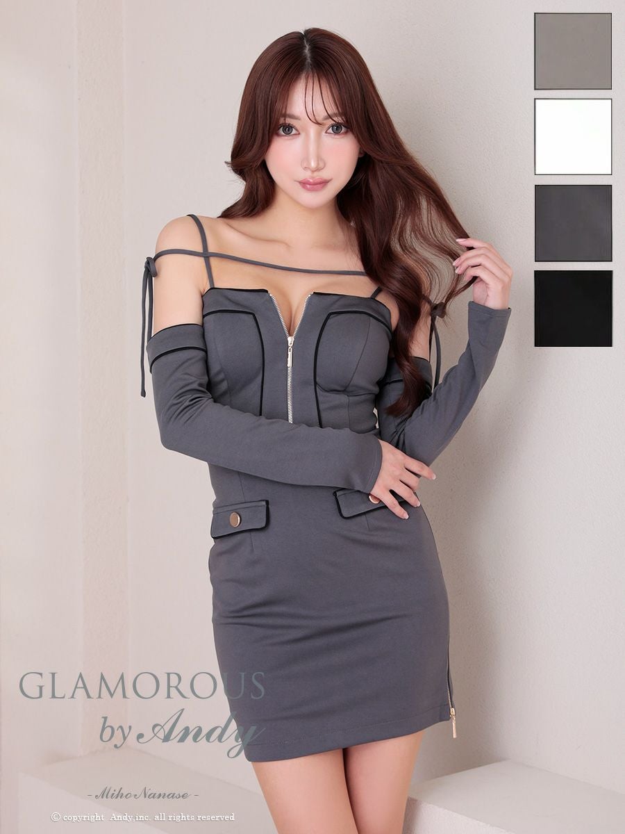 GLAMOROUS/グラマラス】シースルー ワンカラーフリル 肩あき オフ
