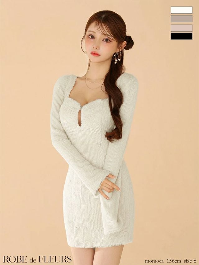 ROBEdeFLEURS/ローブドフルール】首元クロスデザイン オフショルダー