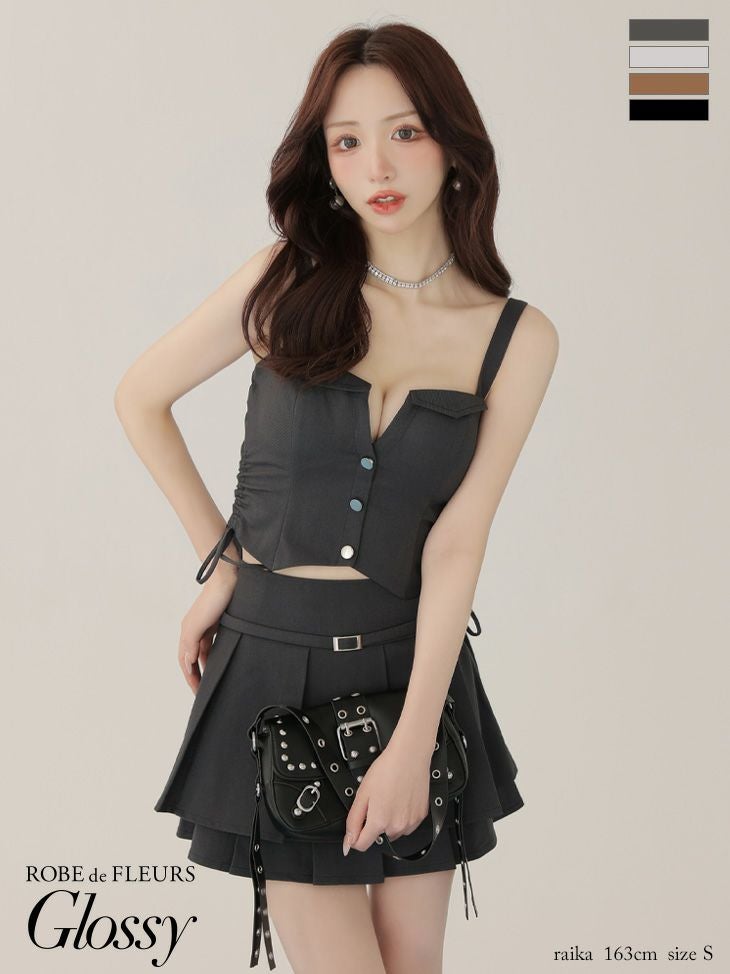 Glossy by ROBE de FLEURS/グロッシー】オープンバスト ホルターネック