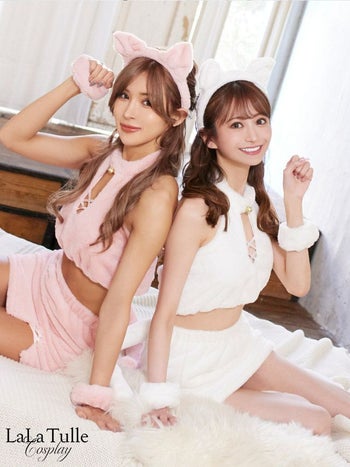 コスプレ ファー もこもこ ガーリー 猫 セクシー アニマル 衣装5点セット