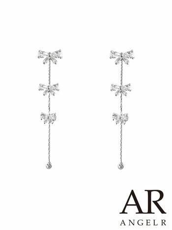 アクセサリー Angel R エンジェルアール リボン ストーン ロング イヤリング