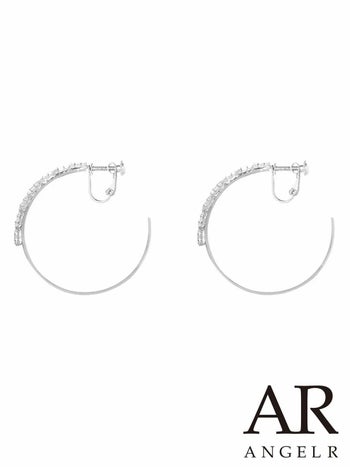 アクセサリー Angel R エンジェルアール フープ シンプル ストーン イヤリング