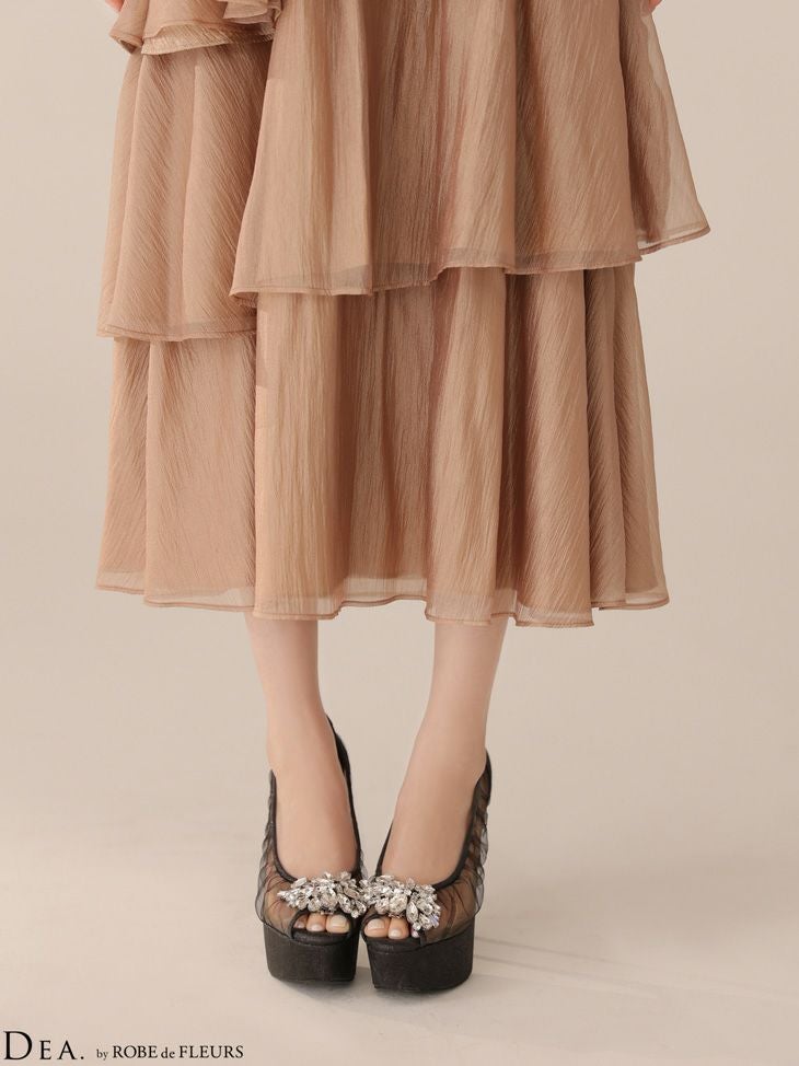 ROBE de FLEURS ティアードジャガードフリルスカートロング 予約商品【7月上旬入荷予定】【DEA.by ROBE de FLEURS/ディア
