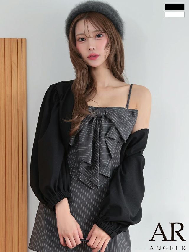 Angel R/エンジェルアール】シアー ショート丈 長袖 メッシュ ボタン
