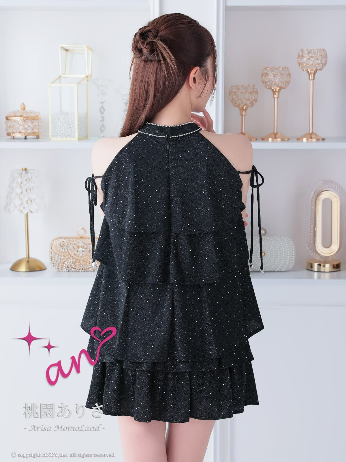 an/アン】ドット柄 ホルターネック セットアップ ワンピース