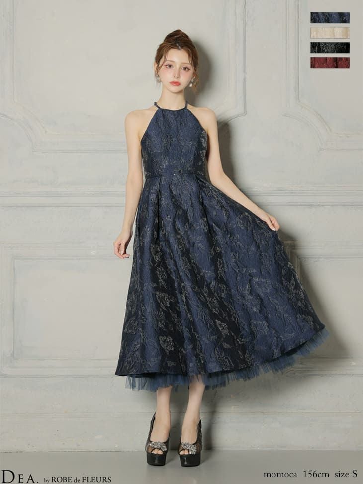 DEA.by ROBE de FLEURS/ディア】エレガント サテン ホルターネック