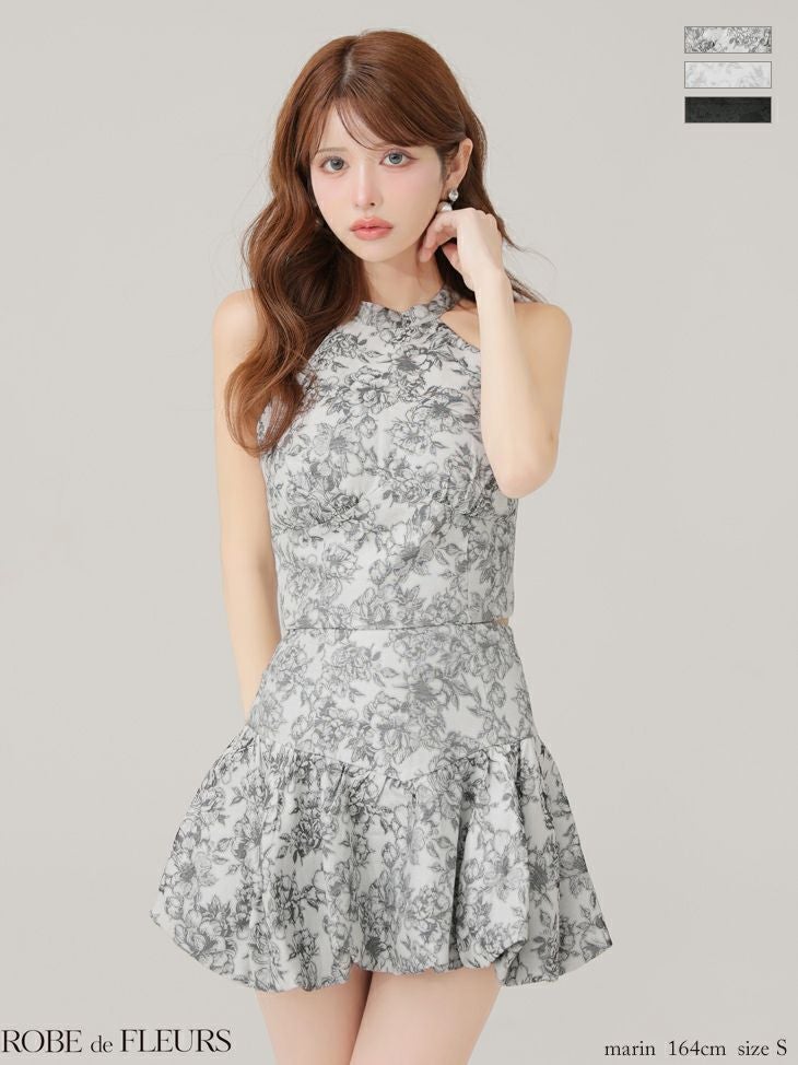 ROBE de FLEURS ローブドフルール 花柄ミニドレス ROBEdeFLEURS/ローブ 