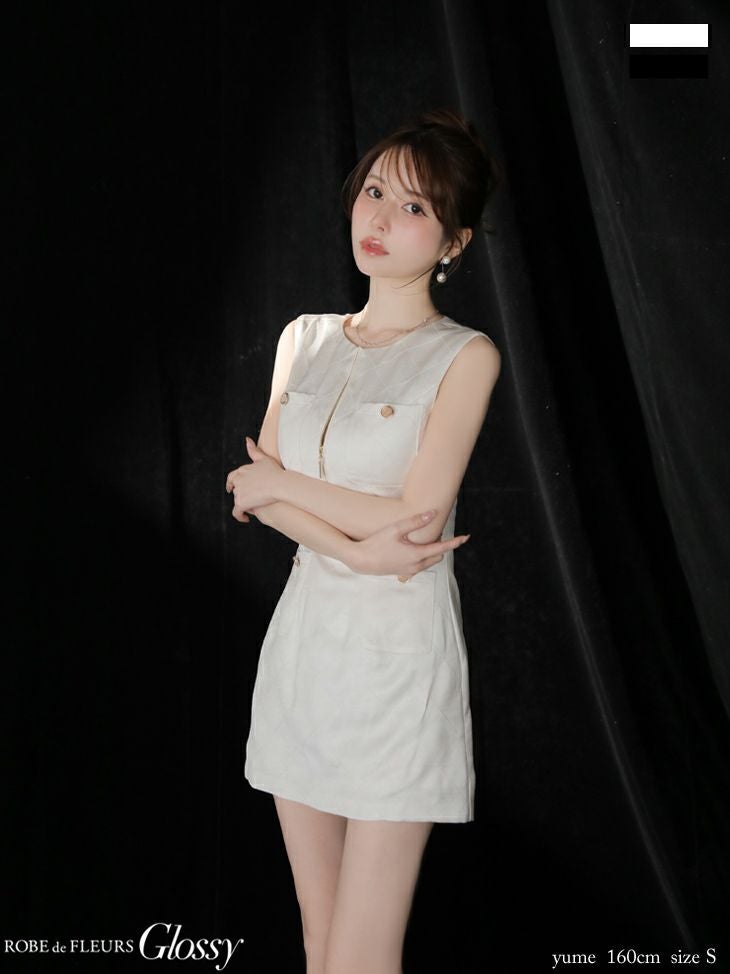 Glossy by ROBE de FLEURS/グロッシー】ノースリーブ ジップデザイン