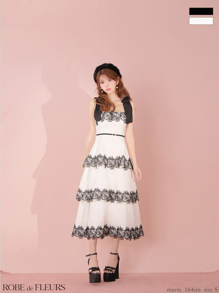 ROBEdeFLEURS/ローブドフルール】バックオープン ジップデザイン