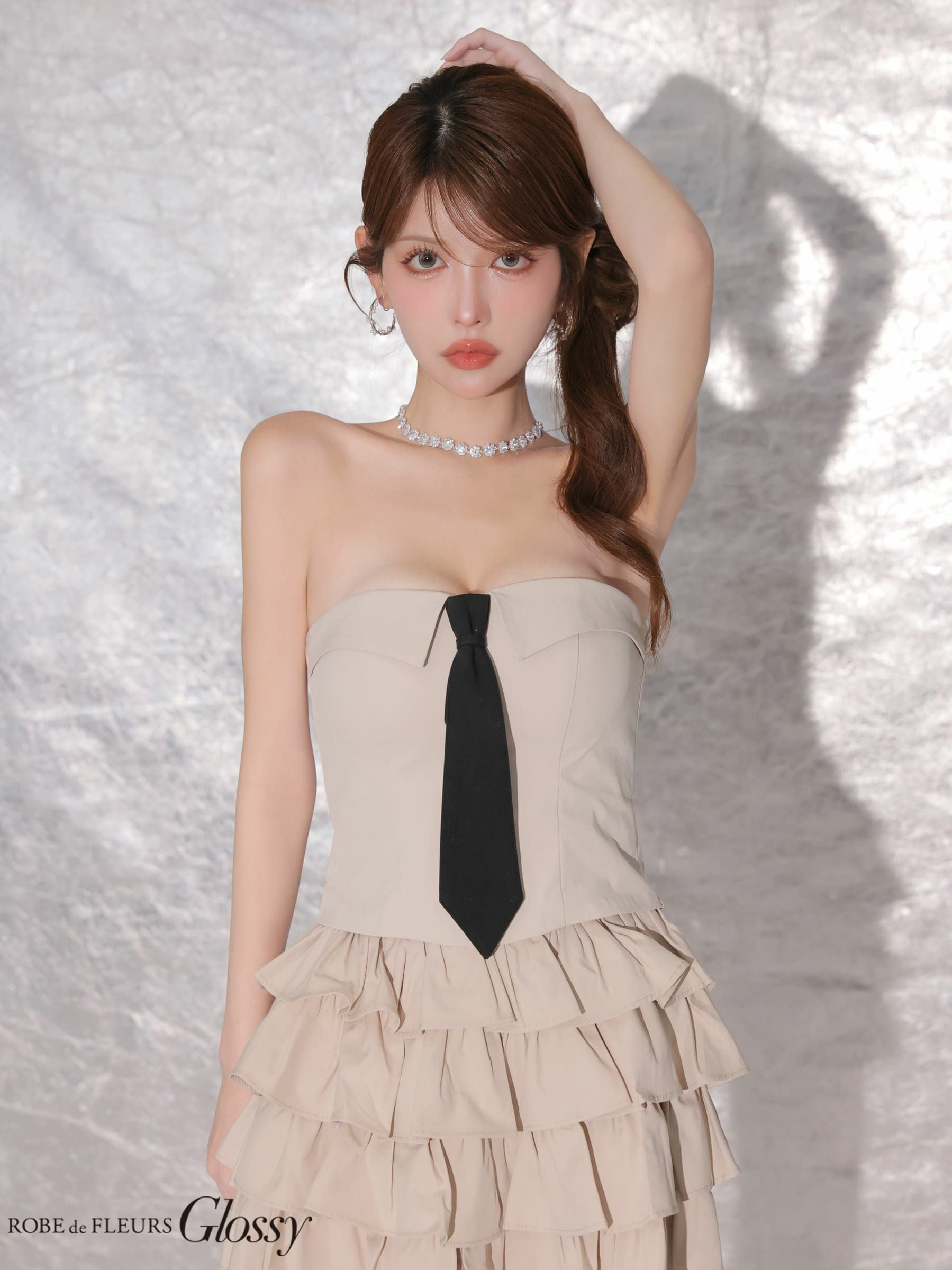 Glossy by ROBE de FLEURS/グロッシー】ベア キャミソール ネクタイ