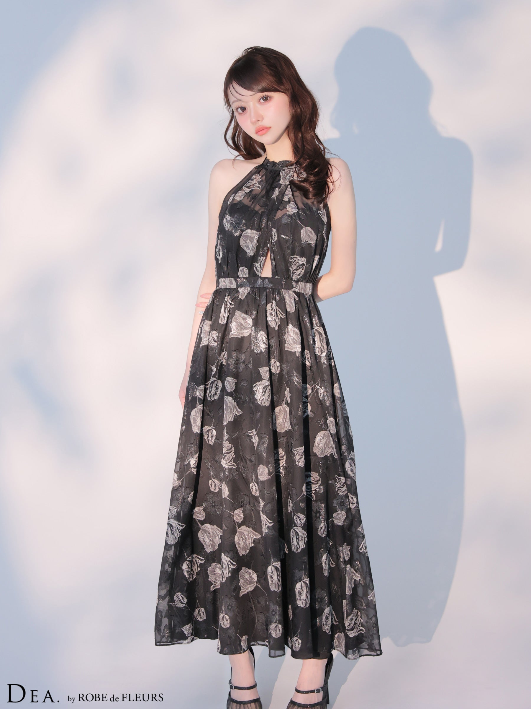 DEA.by ROBE de FLEURS/ディア】ホルターネック シフォン フラワー