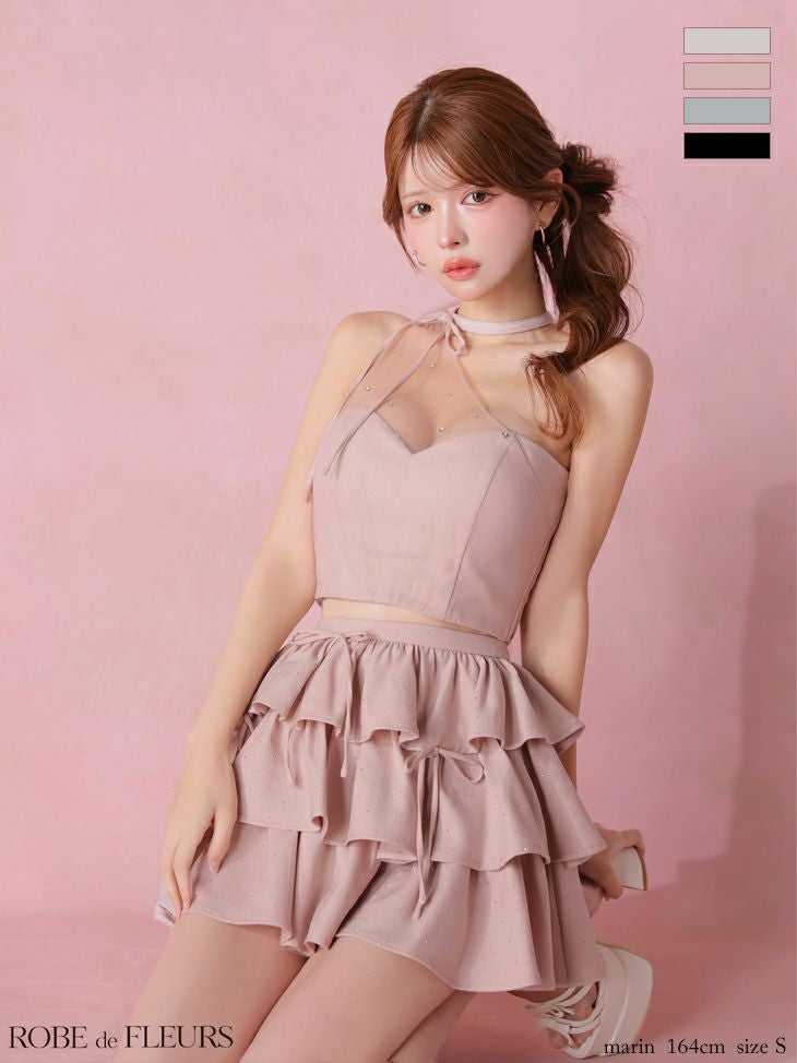 ROBEdeFLEURS/ローブドフルール】セットアップ ティアード リボン