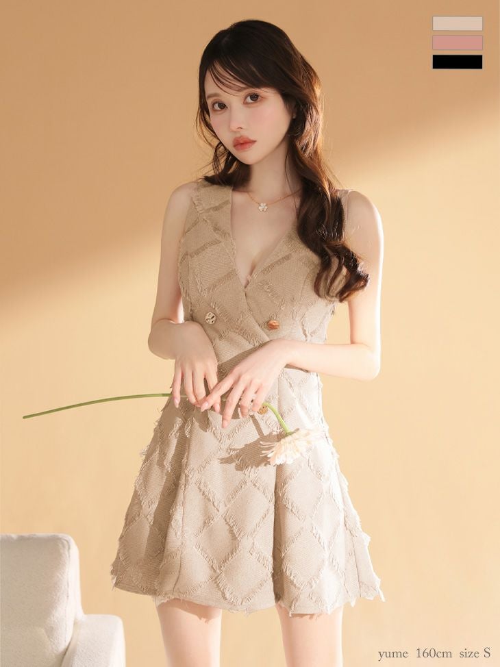 DEA ROBE de FLEURS ノースリーブダブルボタンフレアミニドレス 000000029450-06.jpg?size=m&w=