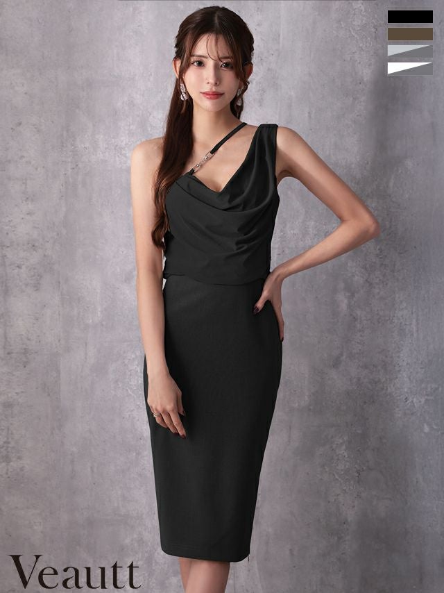 Veautt/ヴュート】チャーム チェーン ジップデザイン バイカラー ワン