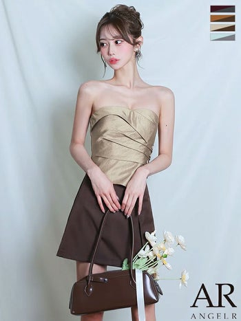 キャバドレス Angel R エンジェルアール ベア バイカラー キャミソール 2way ボタン セットアップ フレアミニドレス