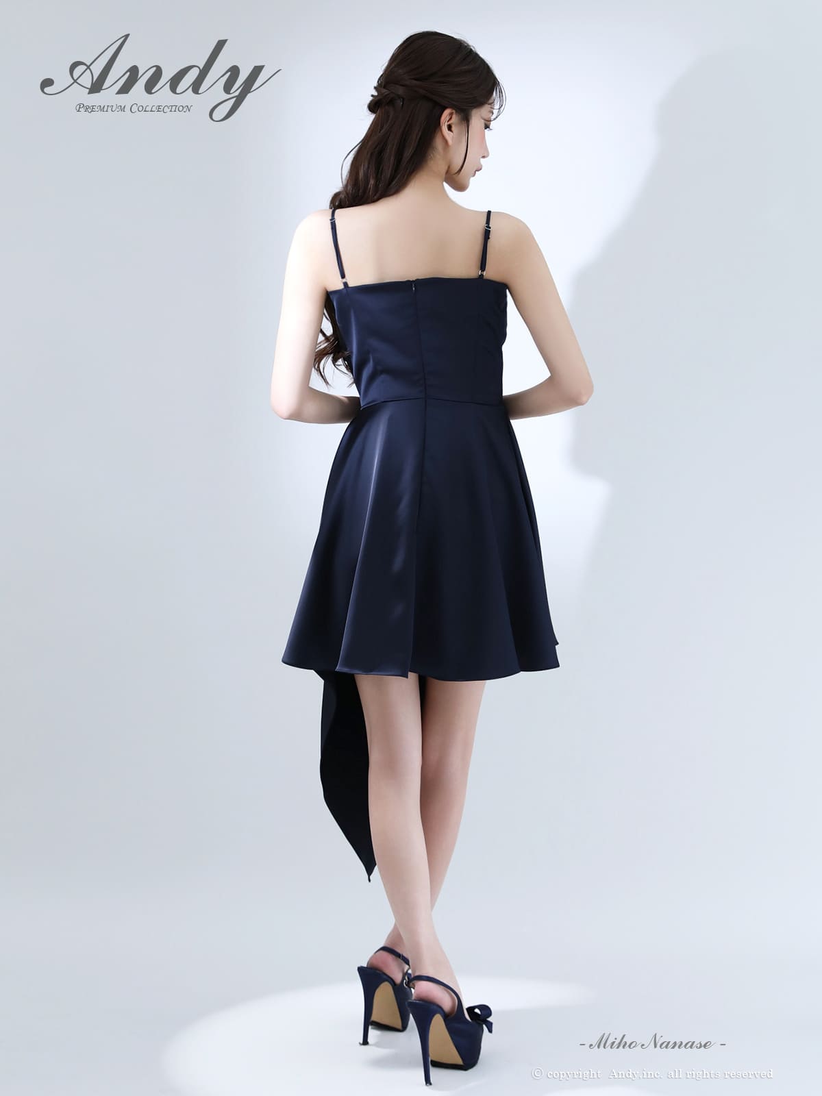 Andy/アンディ】キャミソール ジップデザイン ドレープ アシンメトリー