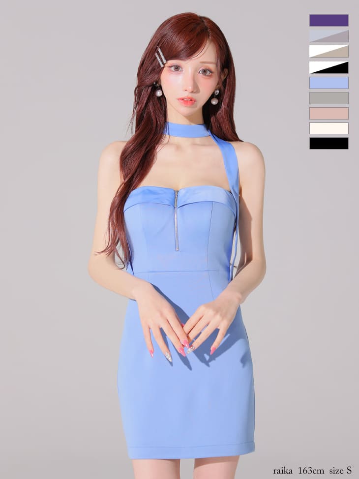 Glossy by ROBE de FLEURS/グロッシー】ジップデザイン チョーカー風