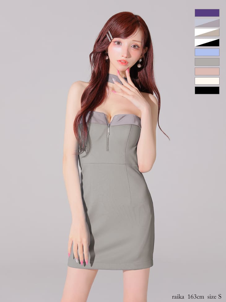 Glossy by ROBE de FLEURS/グロッシー】ジップデザイン チョーカー風