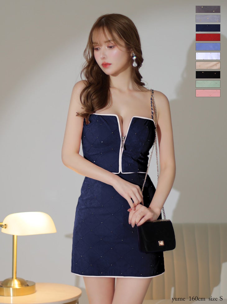 Glossy by ROBE de FLEURS/グロッシー】キルティング ジップデザイン