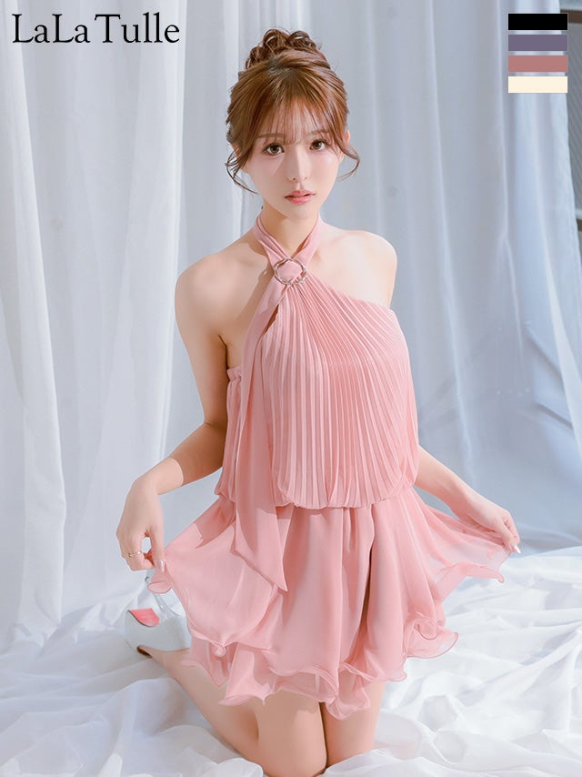 IRMA/イルマ】シフォン ホルターネック アコーディオンプリーツ カット