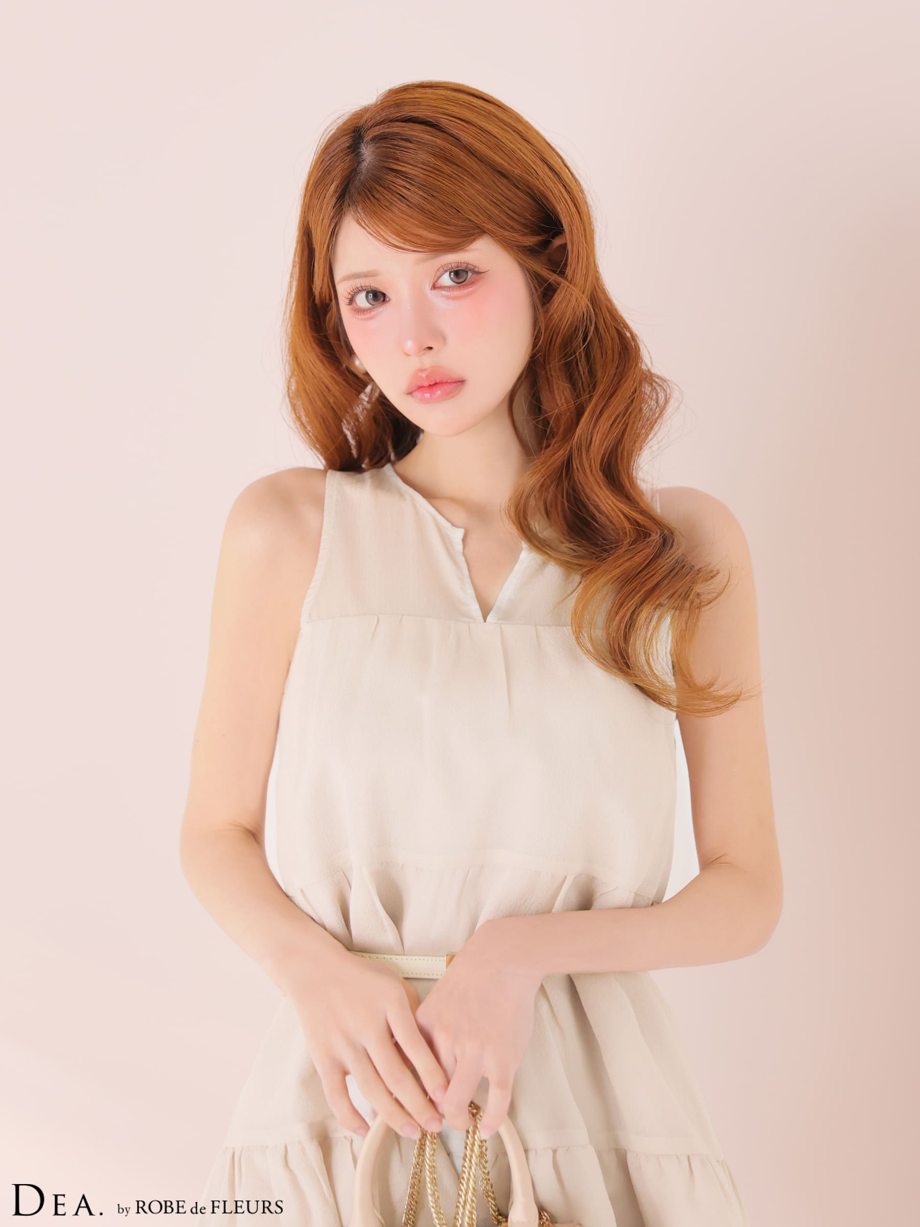 DEA.by ROBE de FLEURS/ディア】ノースリーブ ギャザー ウエストベルト