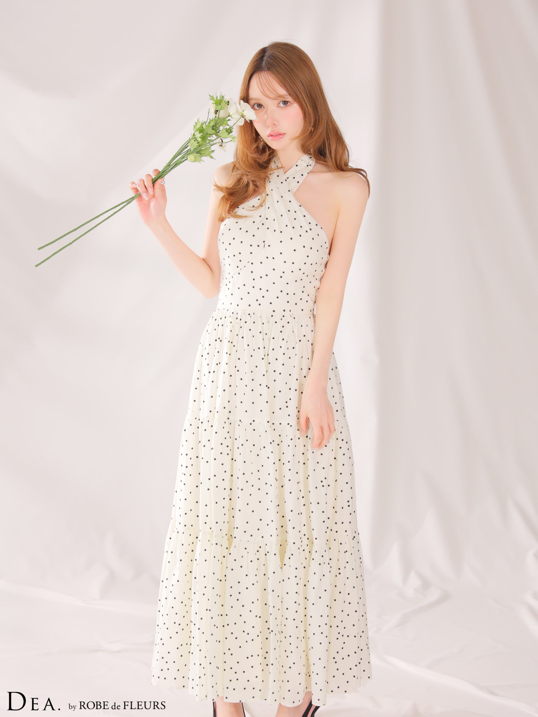 ROBE de FLEURS ロードフルール　ロングドレス DEA.by ROBE de FLEURS/ディア】 ホルターネック クロスデザイン