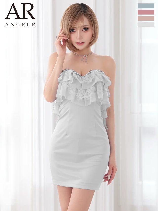 キャバドレス Angel R エンジェルアール ホルターネック バストビジュー レース 2way ベア タイトミニドレス