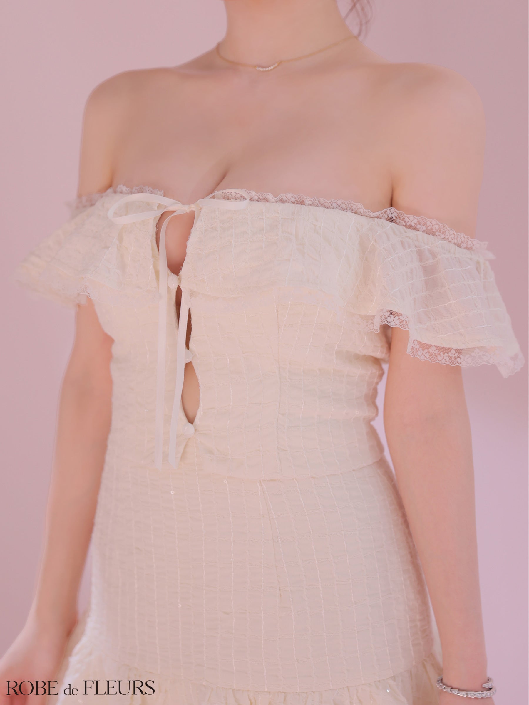 【ROBEdeFLEURS/ローブドフルール】セットアップ タイトミニドレス　S 予約商品【5月下旬入荷予定】【ROBEdeFLEURS/ローブドフルール