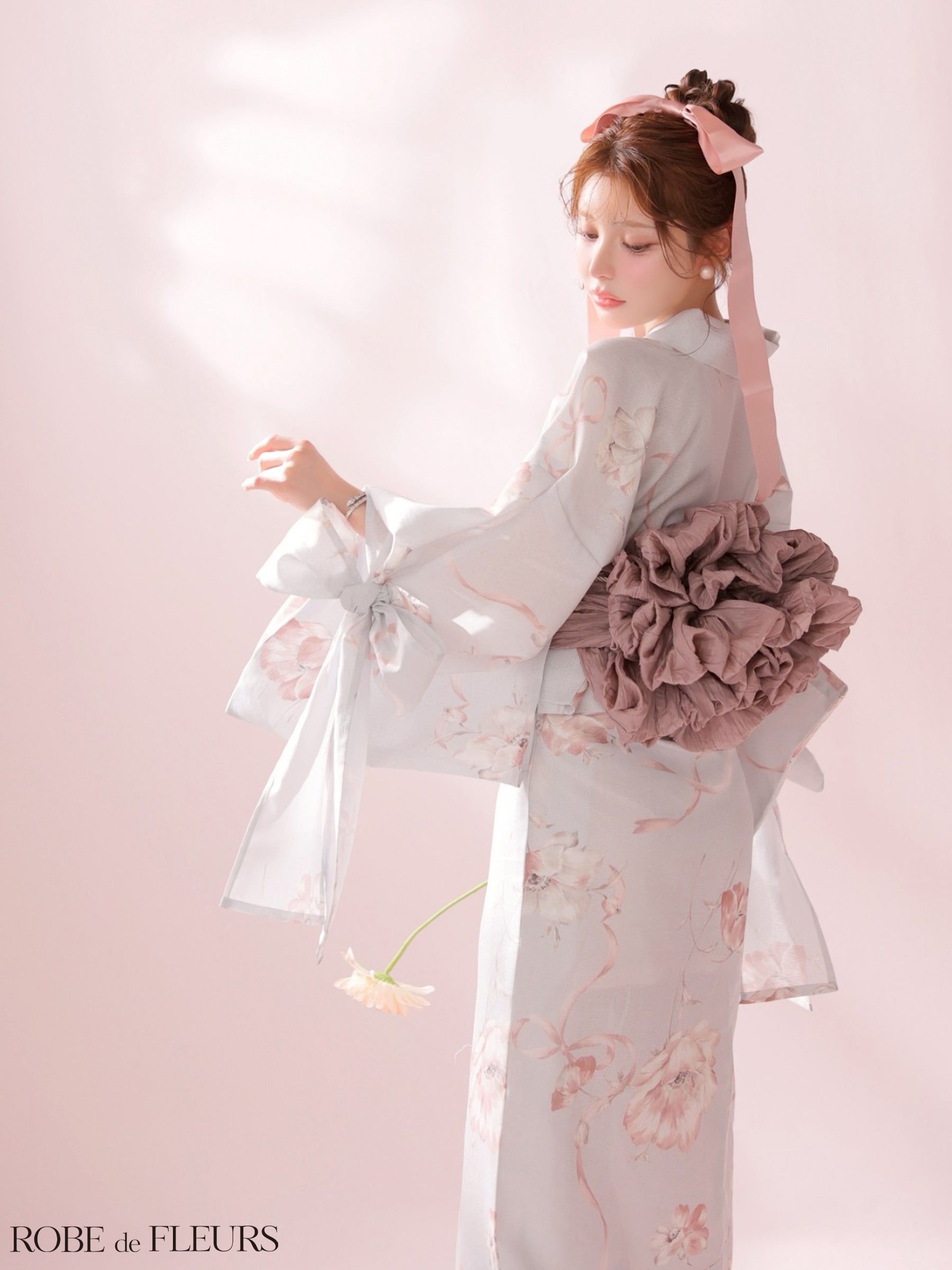 セパレート浴衣】【ROBEdeFLEURS/ローブドフルール】フラワープリント