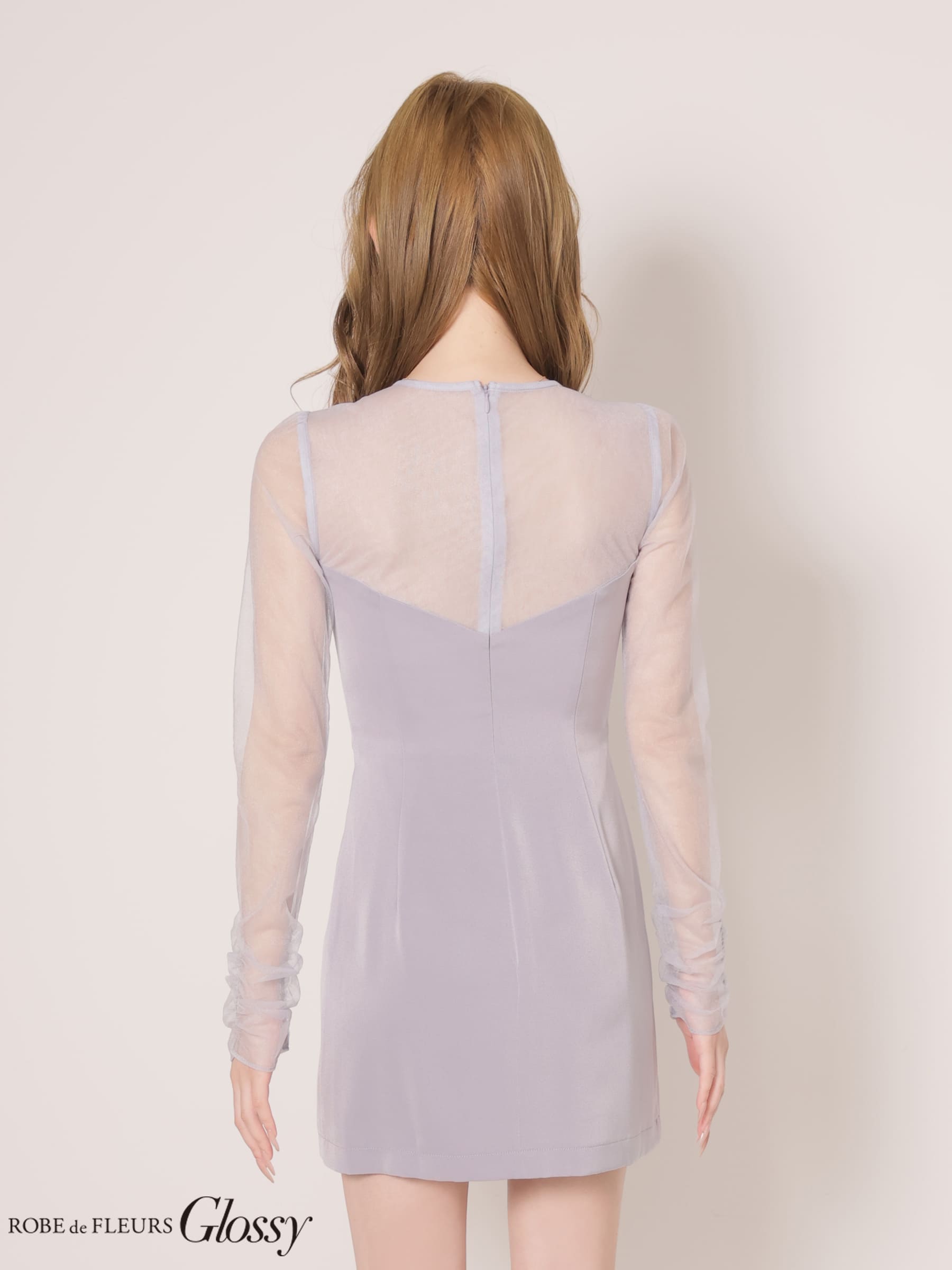 Glossy by ROBE de FLEURS/グロッシー】長袖 チュール バストカット