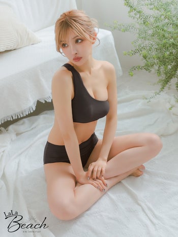 キャバドレス 水着 みずぎ アシンメトリー ワンショルダー ワンカラー シンプル ビキニ
